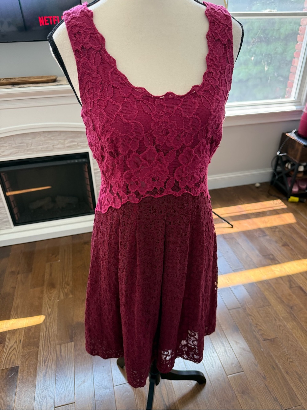 Anthropologie Moulinette Soeurs Berry Lace Fit-and-Flare Dress Size 4